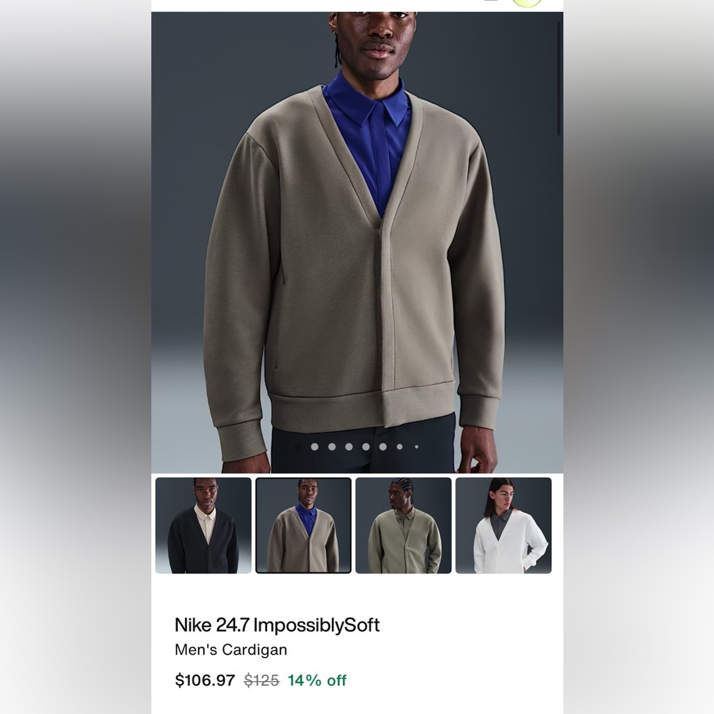 Nike Taupe cardigan